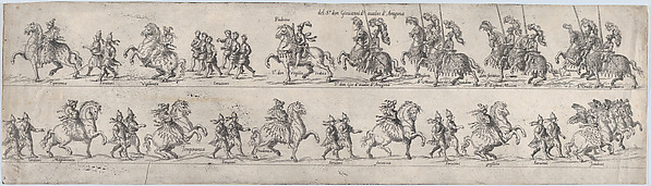 Plate for Giovanni d'avalos d'Aragona, from a series of twelve showing knights and their attendants dressed for a tournament (plate 2)