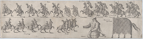 Plate depicting Ottavio Buffalino, from a series of twelve showing knights and their attendants dressed for a tournament (plate 5)