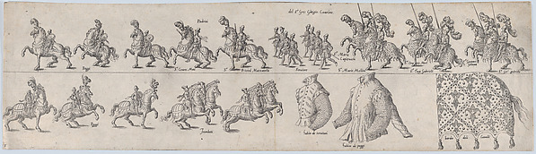 Plate for Giorgio Cesarini, from a series of twelve showing knights and their attendants dressed for a tournament (plate 10)
