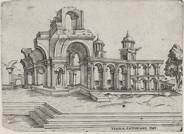 Termae Antoniane Imp. [formerly Palatium Se Lugduni], from a Series of 24 Depicting (Reconstructed) Buildings from Roman Antiquity