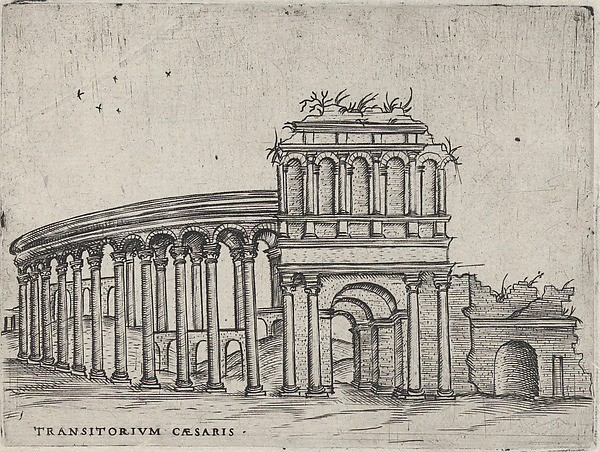 Transitorium Caesaris [formerly Teatrum Bordeos], from a Series of 24 Depicting (Reconstructed) Buildings from Roman Antiquity