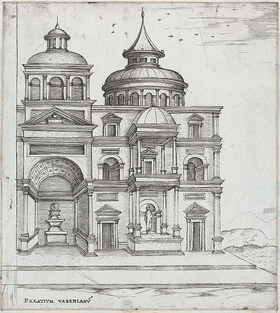 Palatium Valerianu[m], from a series of prints depicting (reconstructed) Buildings from Roman Antiquity