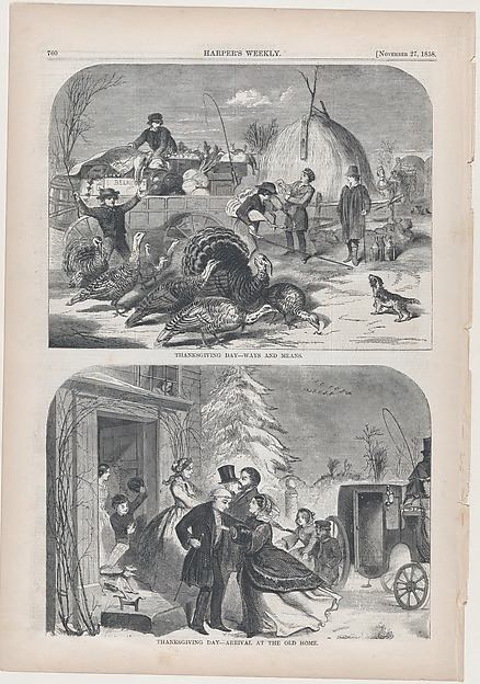 Thanksgiving Day –  Arrival At the Old Home (from "Harper's Weekly," Vol. II)