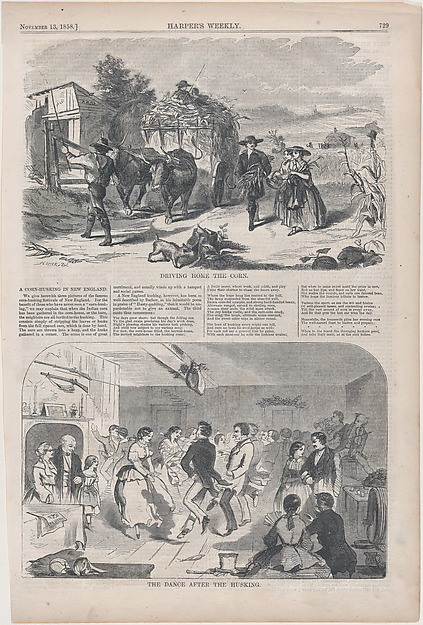 Driving Home the Corn and Dance after the Husking (from "Harper's Weekly," Vol. II)