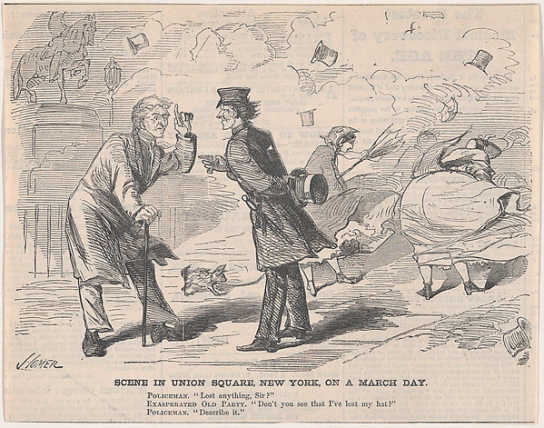 Scene in Union Square On a March Day (from "Harper's Weekly," Vol. IV)