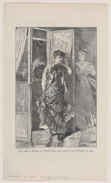 In Came a Storm of Wind, Rain and Spray – and Portia (The Galaxy, An Illustrated Magazine of Entertaining Reading, Vol. VIII)