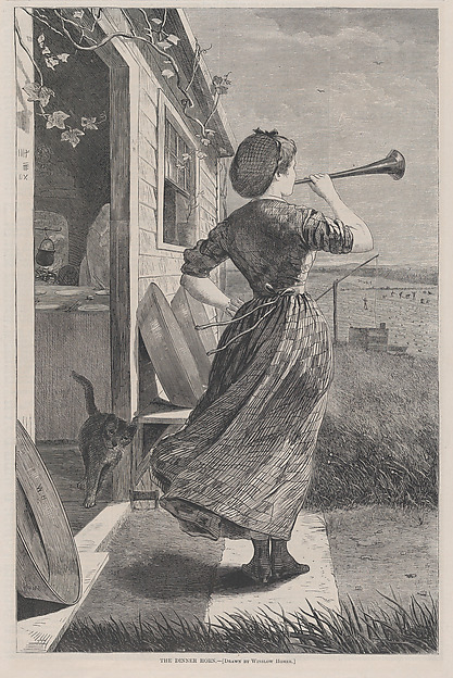 The Dinner Horn (from "Harper's Weekly," Vol. XIV)