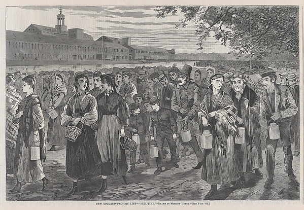 New England Factory Life – "Bell Time" (from "Harper's Weekly," Vol. XII)