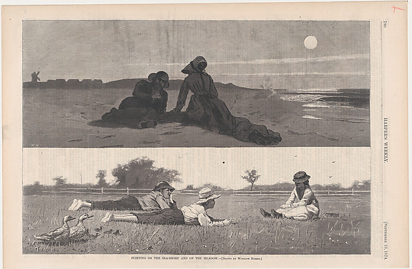 Flirting on the Sea-Shore and on the Meadow (from "Harper's Weekly," Vol. XVIII)