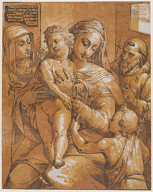 The Virgin and Child with St. John the Baptist, St. Francis, and St. Catherine of Siena by Andrea Andreani