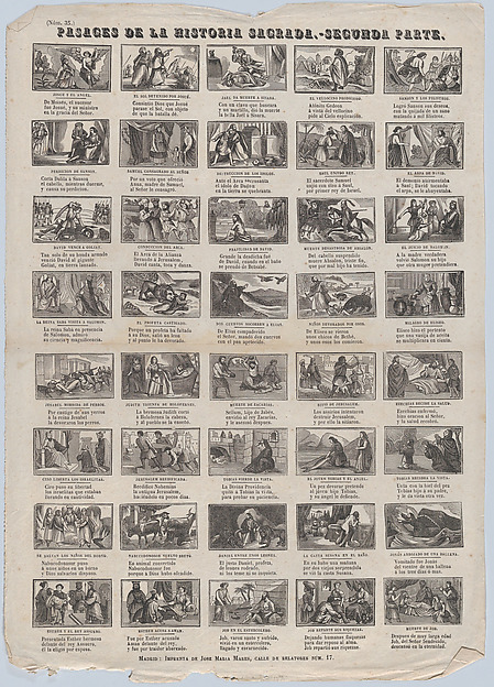 Broadside with 48 scenes illustrating passages of holy scripture (Part II)