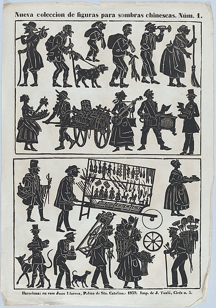 Sheet 1 of figures for Chinese shadow puppets