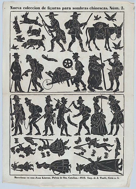 Sheet 2 of figures for Chinese shadow puppets