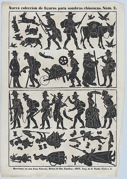 Sheet 2 of figures for Chinese shadow puppets