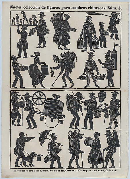 Sheet 3 of figures for Chinese shadow puppets