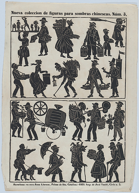 Sheet 3 of figures for Chinese shadow puppets