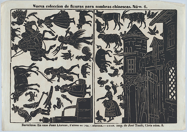 Sheet 6 of figures for Chinese shadow puppets