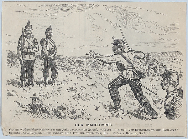 Our Manoeuvres – Captain of Skirmishers Addresses a Lance-Corporal (recto); Sad, But a Fact! (verso) by Anonymous, British, 19th century, The Metropolitan Museum of Art