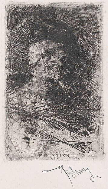 Head of a muleteer facing right