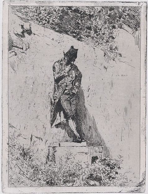 Meditation: a man standing on a step by a wall