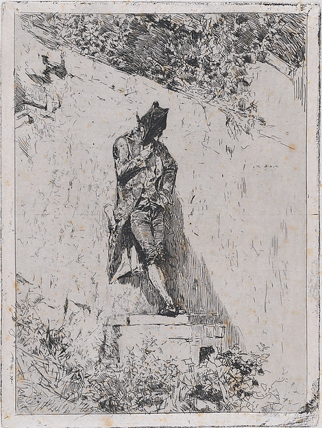 Meditation: a man standing on a step by a wall