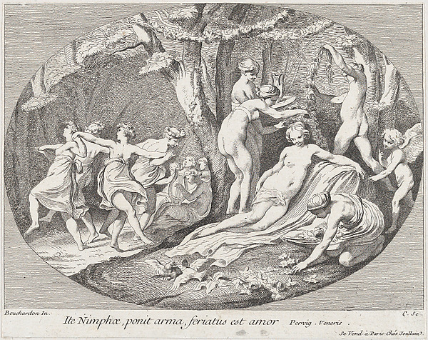Go Nymphs, who lay down their arms, Love is resting!