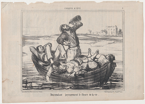 Descendant joyeuseument le fleuve de la vie, from Croquis d'Été, published in Le Charivari, August 7, 1856