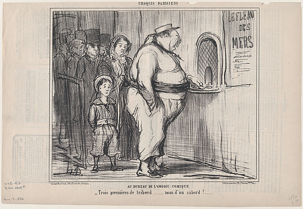 Au Bureau de l'Ambigu Comique, from Croquis Parisiens, published in Le Charivari, August 4, 1856
