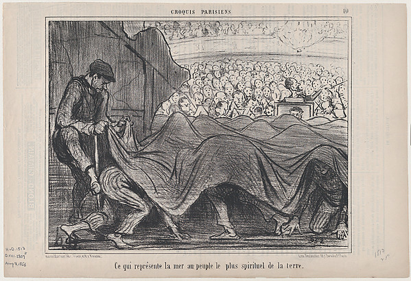 Ce qui représente la mer au peuple..., from Croquis Parisiens, published in Le Charivari, August 8, 1856