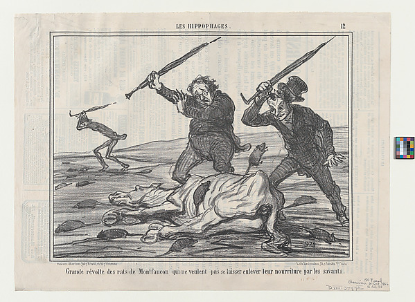 Grande révolte des rats de montfaucon, from Les Hippophages, published in Le Charivari, October 21, 1856
