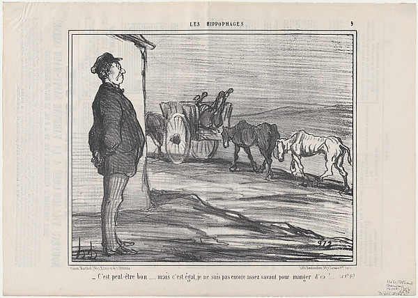 C'est peut-être bon...mais c'est égal..., from Les Hippophages, published in Le Charivari, October 23, 1856