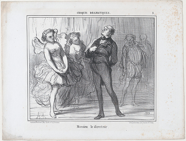 Mossieu le directeur, from Croquis Dramatiques, published in Le Charivari, December 11, 1856