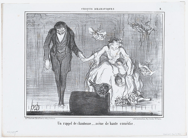 Un rappel de chanteuse..., from Croquis Dramatiques, published in Le Charivari, January 9, 1857