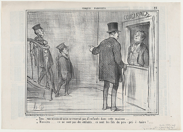 Tiens...vous m'aviez dit..., from Croquis Parisiens, published in Le Charivari, January 21, 1857