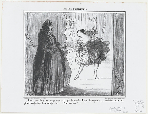 Dire que dans mon temps, moi aussi..., from Croquis Parisiens, published in Le Charivari, January 24, 1857