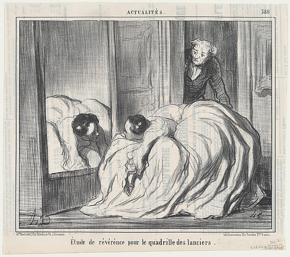 Étude de révérence pour le quadrille des lanciers, from Actualités, publlished in Le Charivari, March 30, 1857
