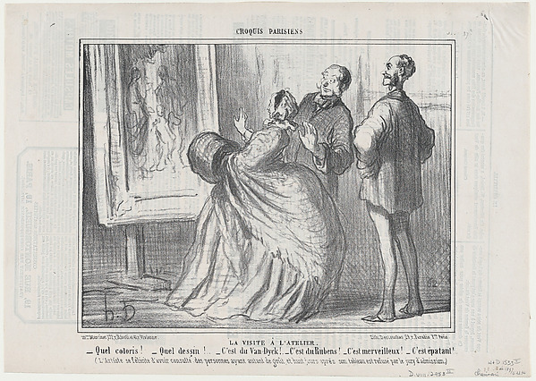 La Visite à l'Atelier, from Croquis Parisiens, published in Le Charivari, May 22, 1857