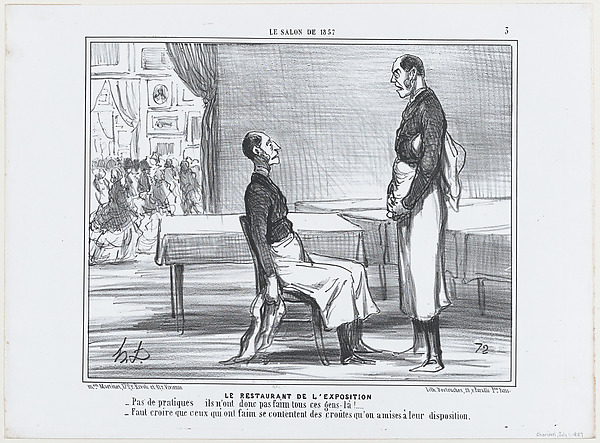 Le Restaurant de L'Exposition, from Le Salon de 1857, published in "Le Charivari"