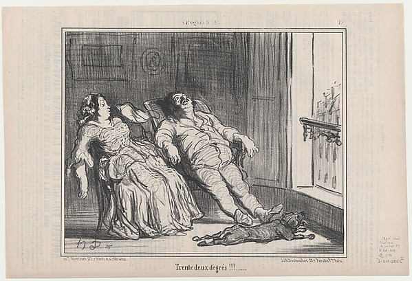 Trente deux degrés, from Croquis d'Été, published in Le Charivari, July 16, 1857
