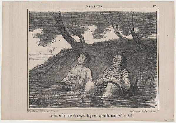 Ayant enfin trouvé..., from Actualités, published in Le Charivari, August 14, 1857
