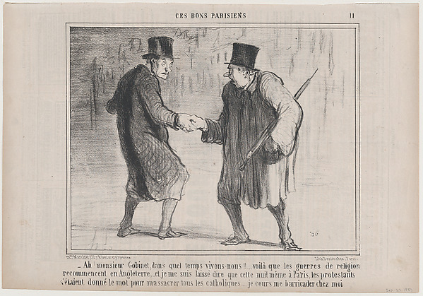 Ah! monsieur Gobinet, dans quel temps vivons-nous!..., from Ces Bons Parisiens, published in Le Charivari, Sepetember 23, 1857