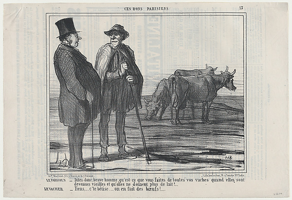 Le Parisien..., from Ces Bons Parisiens, published in Le Charivari, November 26, 1857