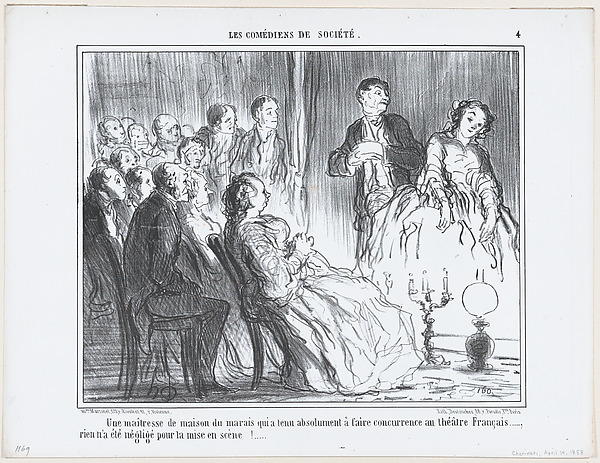 Une maîtresse de maison du marais..., from Les Comédiens de Société, published in "Le Charivari"