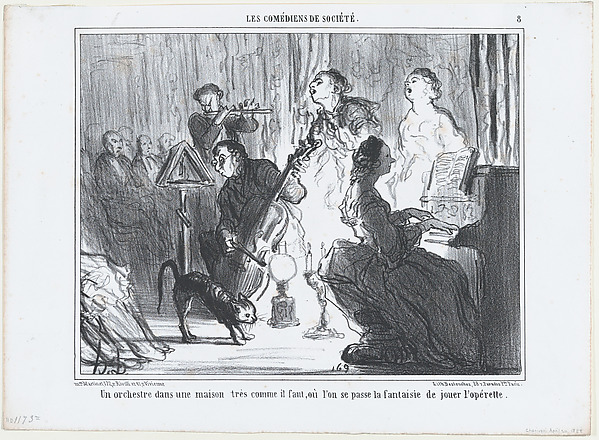 An Orchestra in a Fashionable Residence; plate 8 from the series, Les Comédiens de Société, published in "Le Charivari"