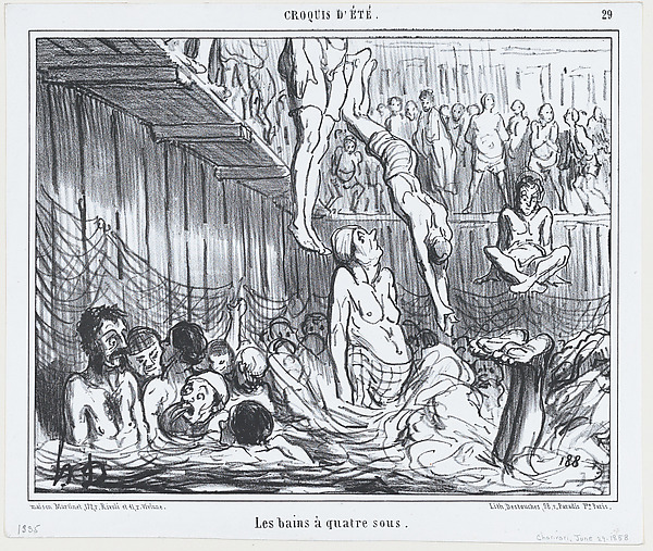 Les bains à quatre sous, from Croquis d'Été, published in Le Charivari, June 29, 1858