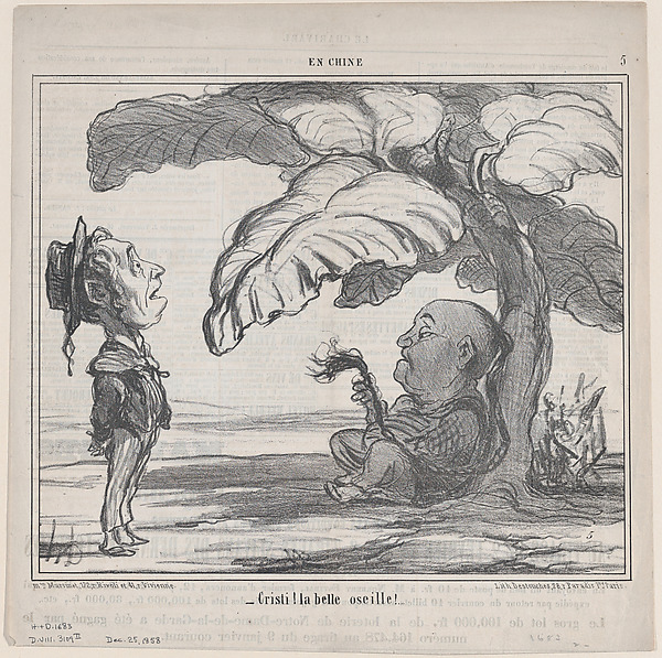 Cristi! la belle oseille!, from En Chine, published in Le Charivari, December 25, 1858