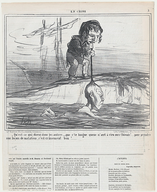 Qu-est-ce qui disent donc les autres..., from En Chine, published in Le Charivari, December 20, 1858