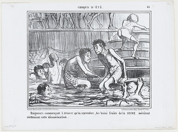 Baigneurs commençant à trouver qu'en septembre..., from Croquis d'Été, published in Le Charivari, September 3, 1858