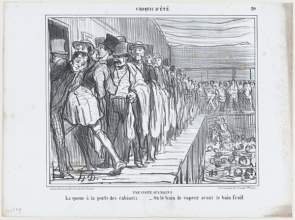 Une visite aux bains, from Croquis d'Été, published in Le Charivari, June 30, 1858