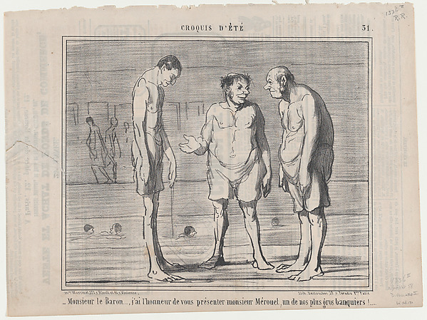 Monsieur le Baron..., j'ai l'honneur..., from Croquis Été, published in Le Charivari, July 2, 1858